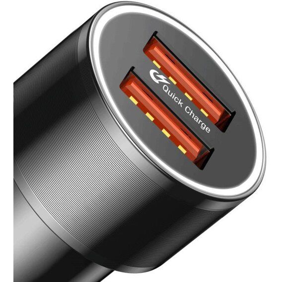 Автомобильное ЗУ Baseus Screw Dual-USB Quick Charge Car Charger 36W CAXLD-B01 (Black/Черный) - 3