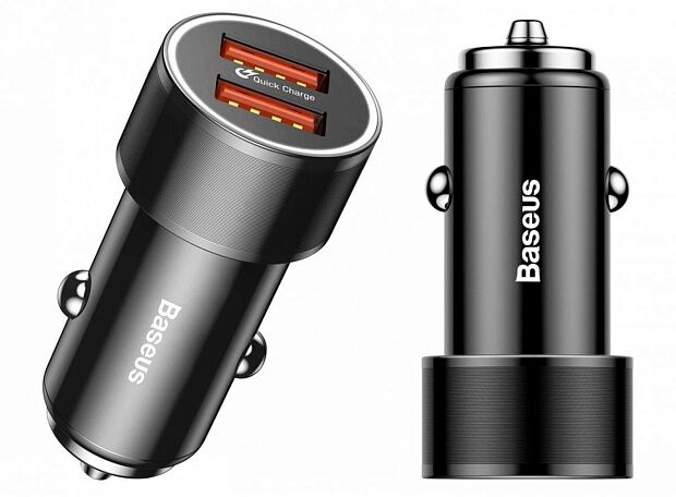 Автомобильное ЗУ Baseus Screw Dual-USB Quick Charge Car Charger 36W CAXLD-B01 (Black/Черный) - 5