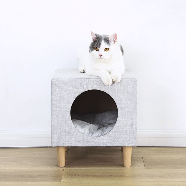 Mini Monstar Animal Star Pet Cat Nest Stool (Grey) - 3