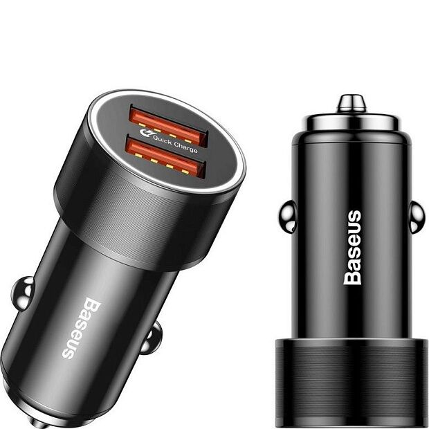 Автомобильное ЗУ Baseus Screw Dual-USB Quick Charge Car Charger 36W CAXLD-B01 (Black/Черный) - 2