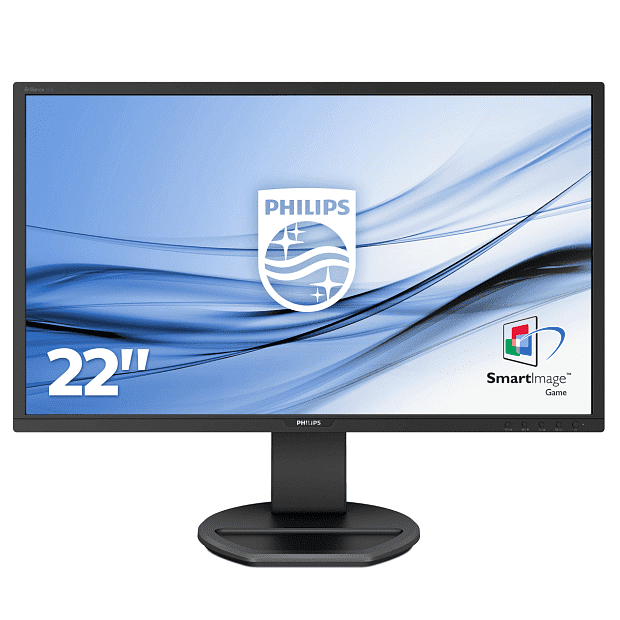 Монитор Philips LCD 21.5 16:9 1920х1080(FHD) TN, nonGLARE, 250cd/m2, H170/V160, 1000:1, 50M:1, 16.7M, 1ms, VGA, DVI, HDMI, DP, USB-Hub, Height a - 2